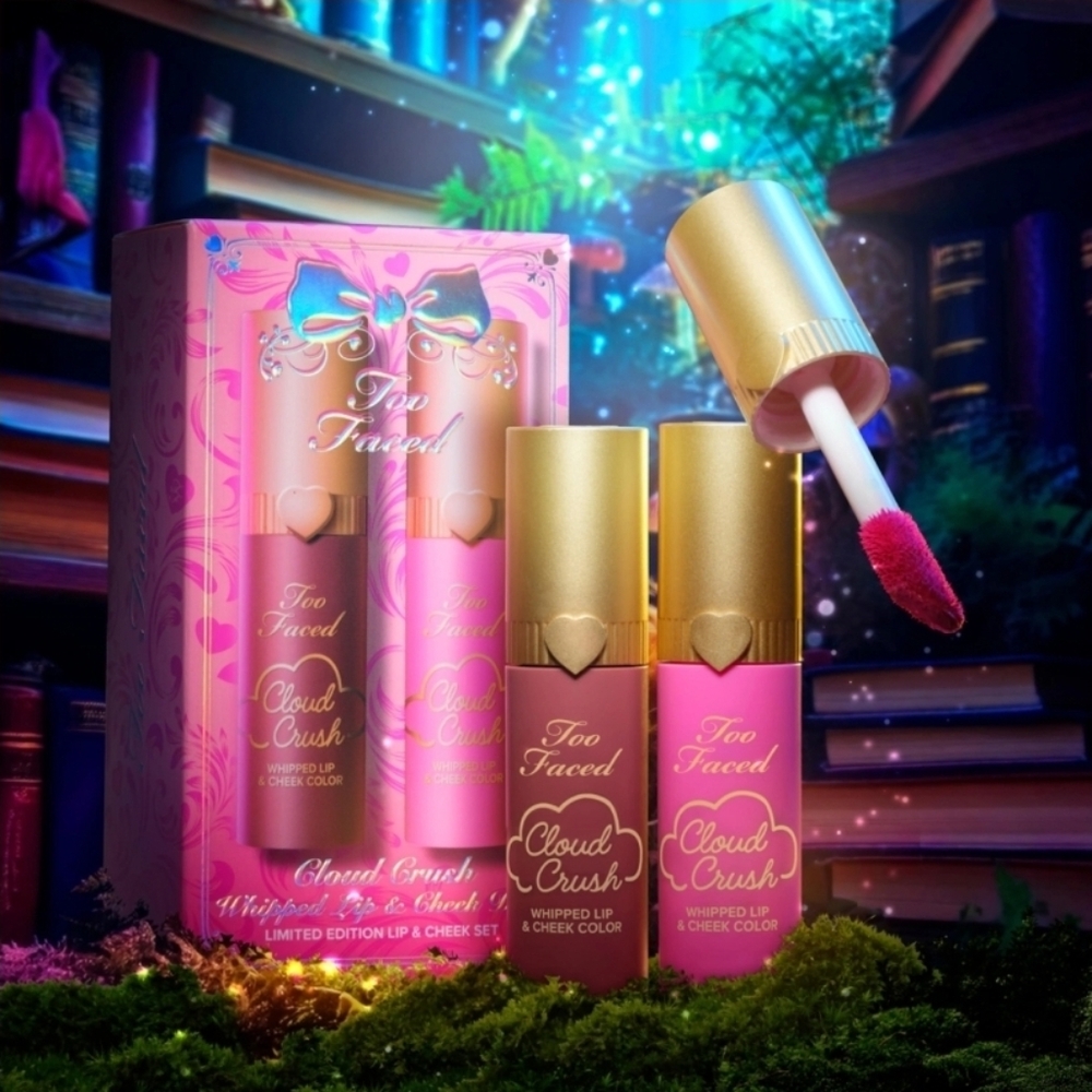 Too Faced Limited Edition Cloud Crush Whipped Lip & Cheek Duo, FULL SIZE NWT